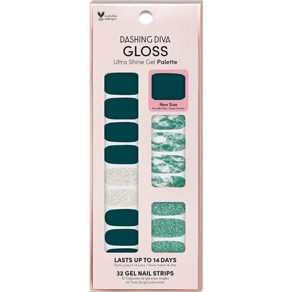 DASHING DIVA GLOSS Ultra Shine Gel Palette 32 Gel Nail Strips GS197 Ivy Opal - Picture 1 of 5